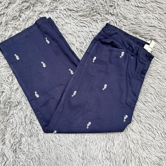 Appleseeds Navy Seahorse Capri Pants, Size 12 - Picture 1 of 5